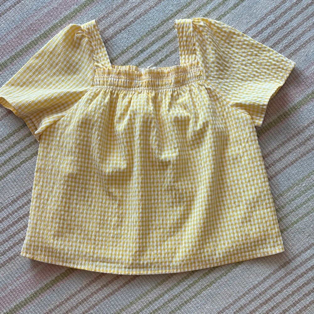 Copper Key Yellow Checkered Kids Blouse